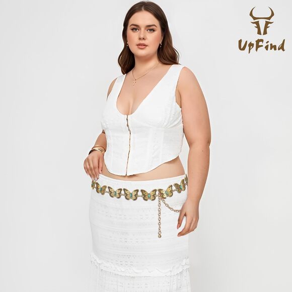 Women Western Metal Gold Chain Belt Concho Belt Cowgirl Waist Link For 7399 - Picture 3 of 6